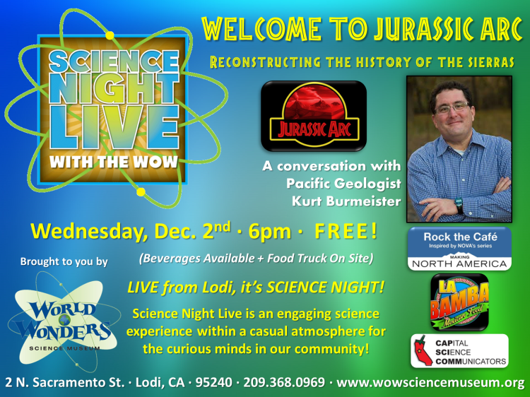 Poster for the December 2nd Lodi Science Cafe in 2015.